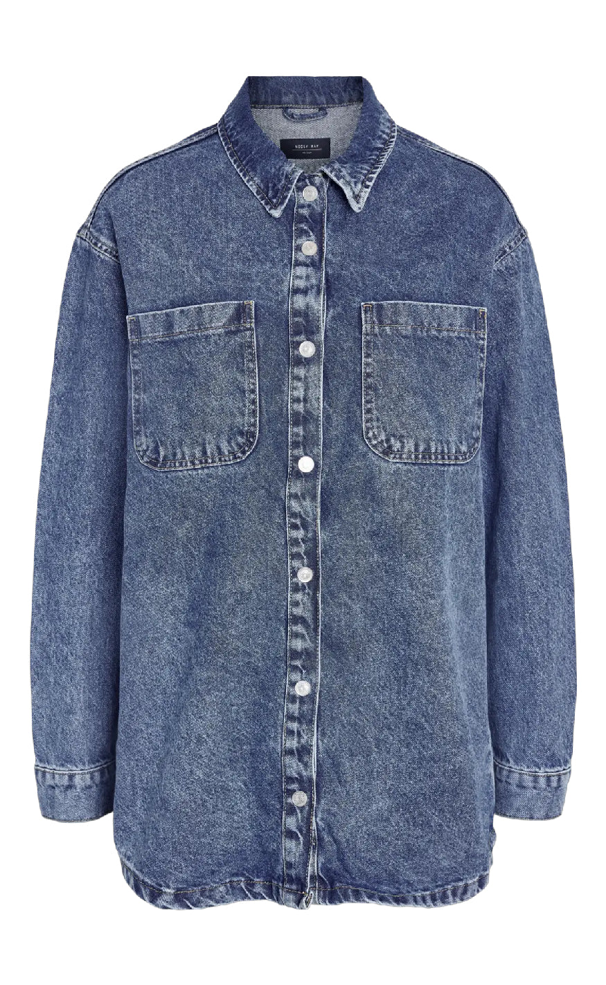 Nosiy May Jakke - Alva L/S - Medium Blue Denim