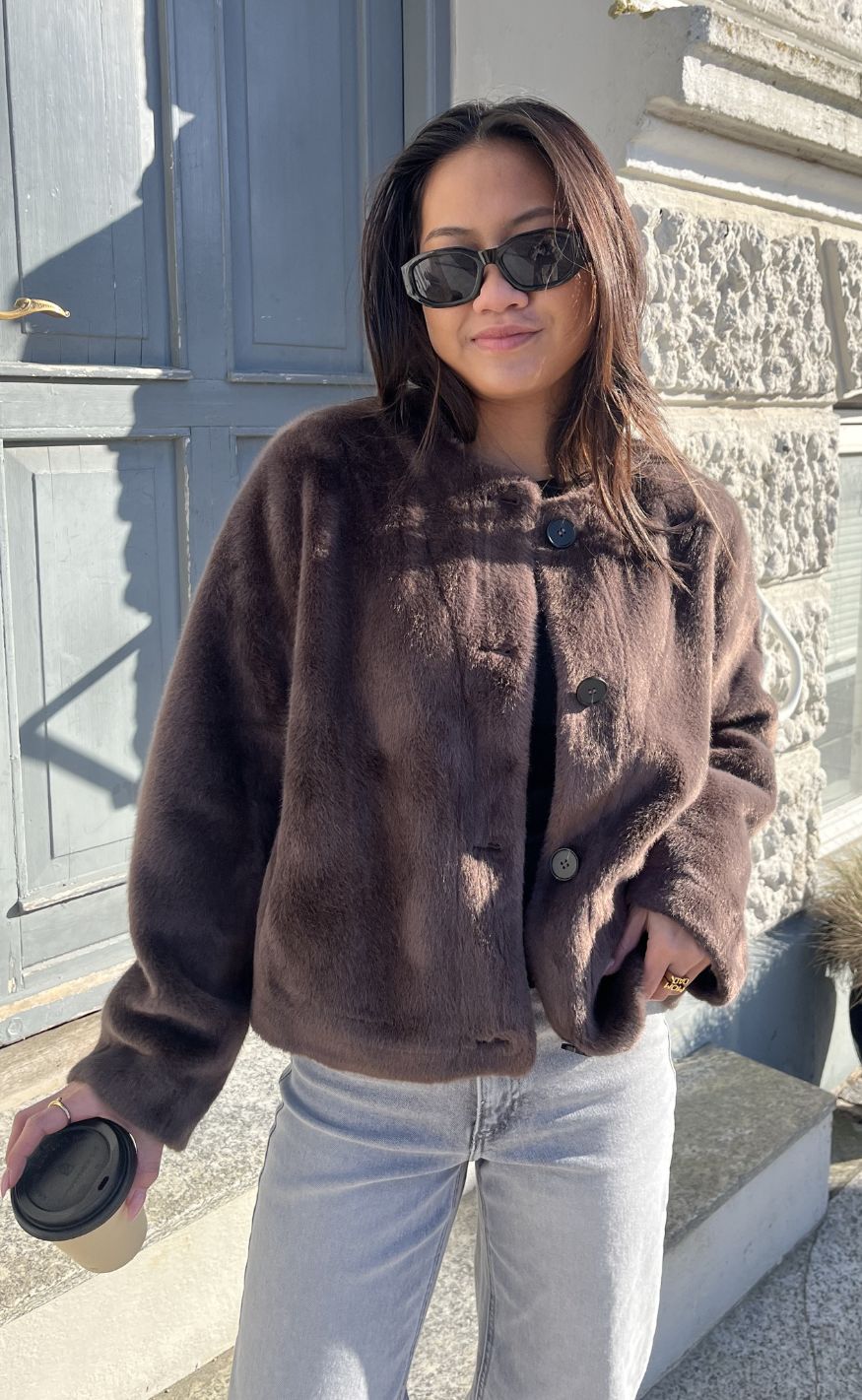 Notyz Jakke - Faux Fur - Dark Brown