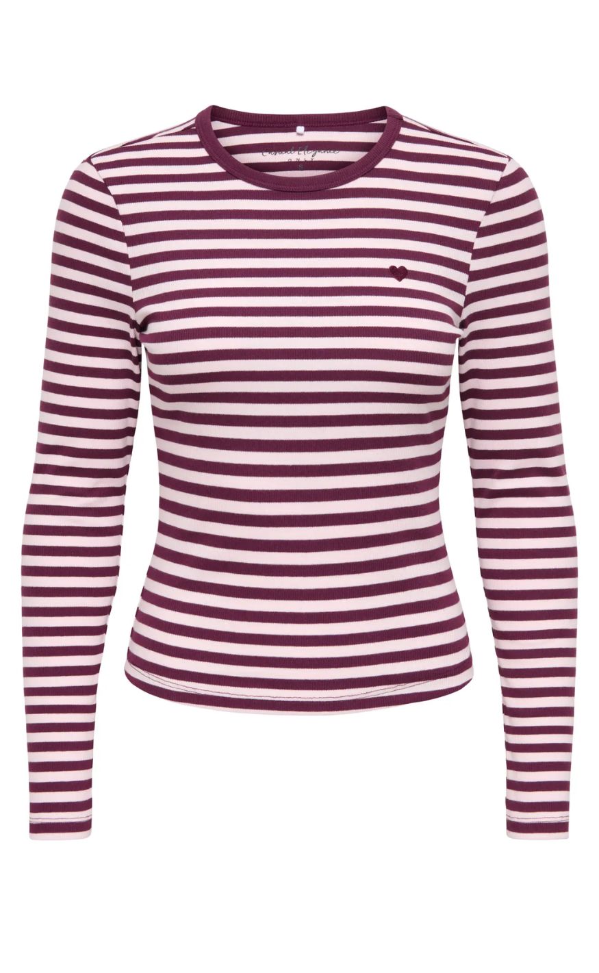 ONLY Bluse - Val - Fig Pale Lilac/Heart