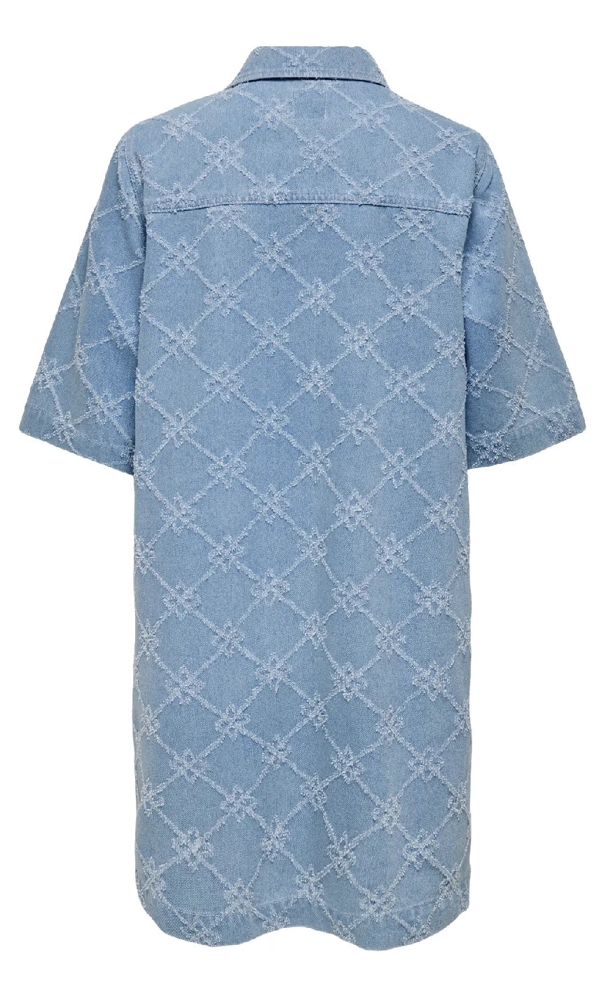 ONLY Kjole - Belle Print - Light Blue Denim