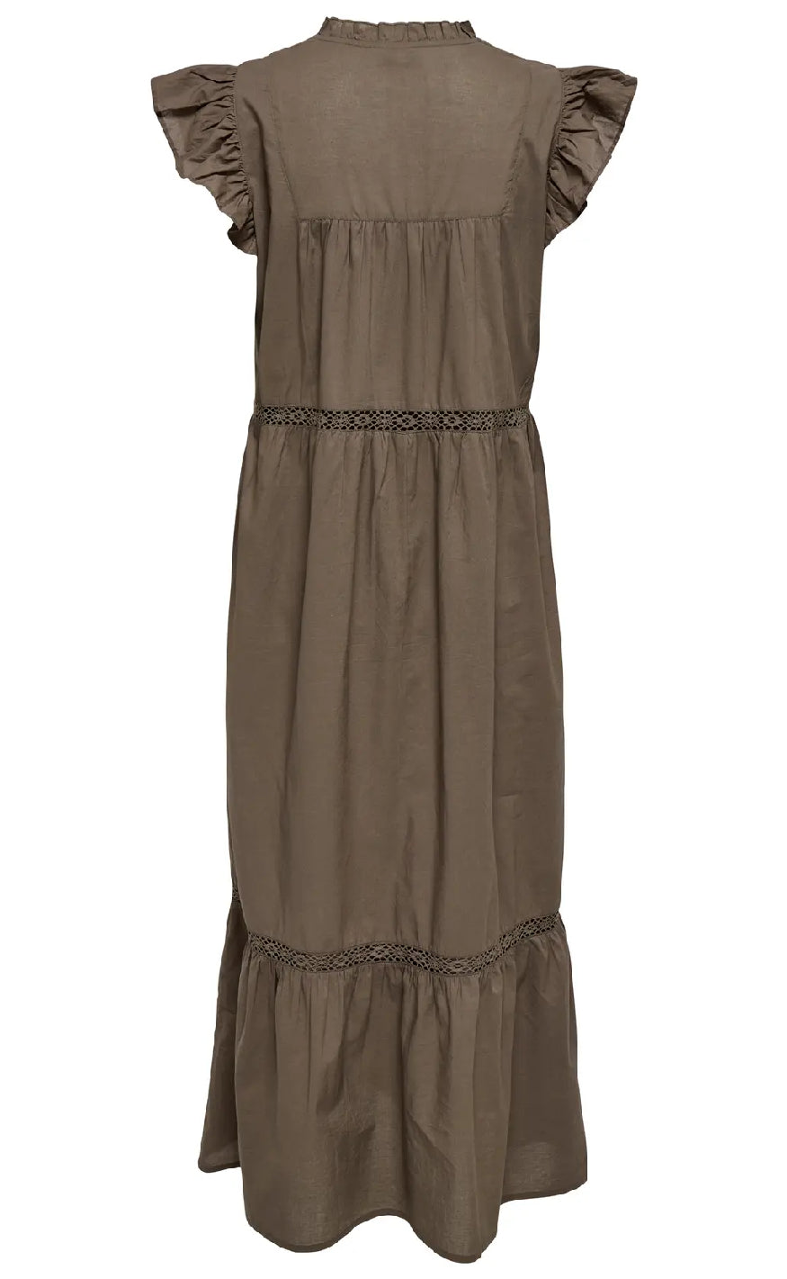 ONLY Kjole - Sunny Capsl Frill - Morel