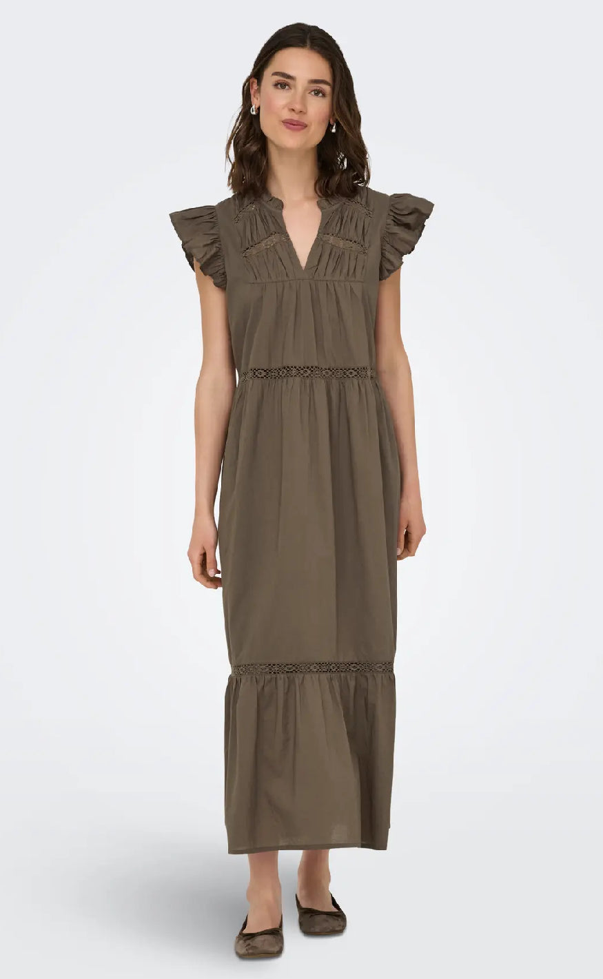 ONLY Kjole - Sunny Capsl Frill - Morel