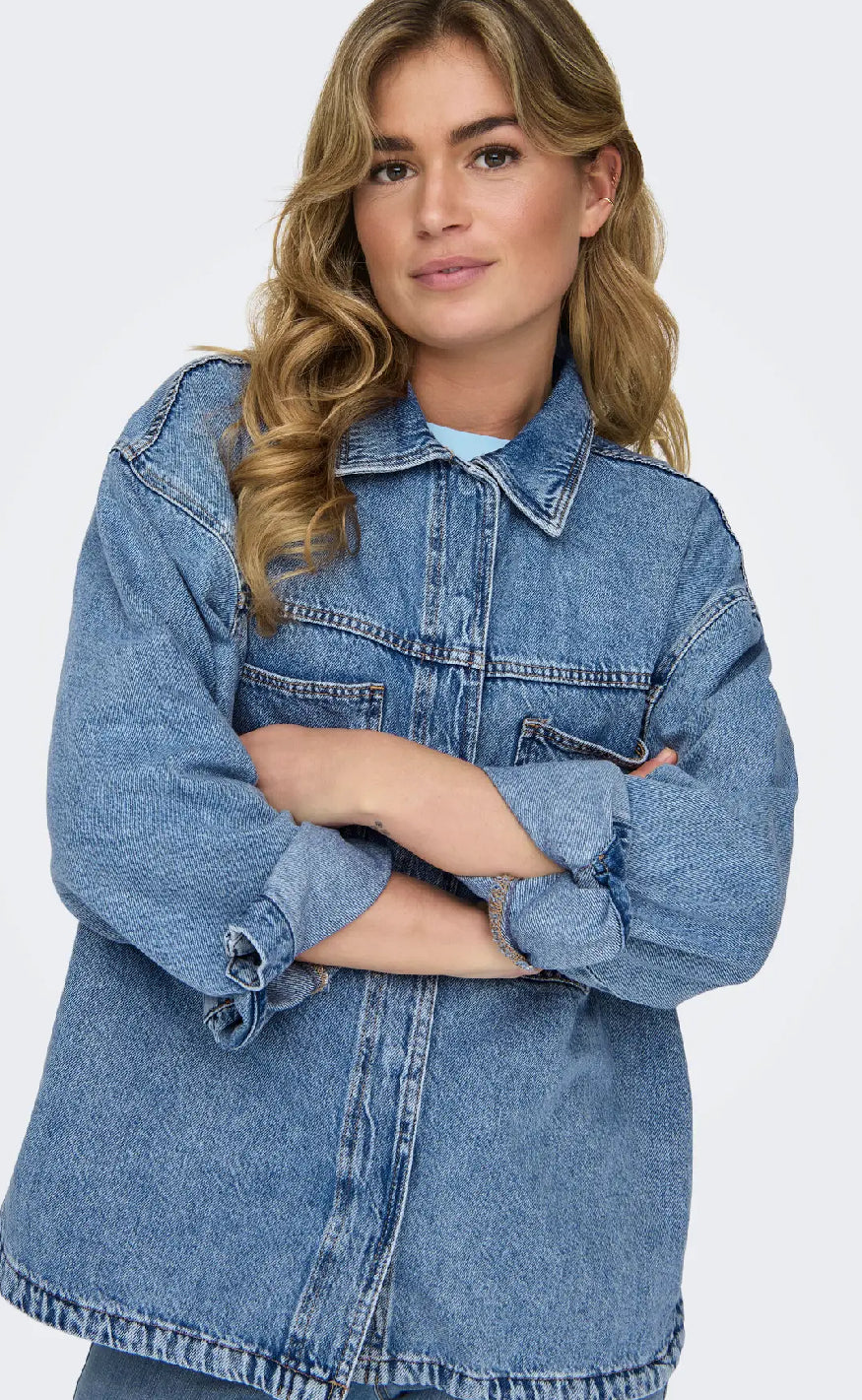 ONLY Skjorte - Emmie - Light Blue Denim