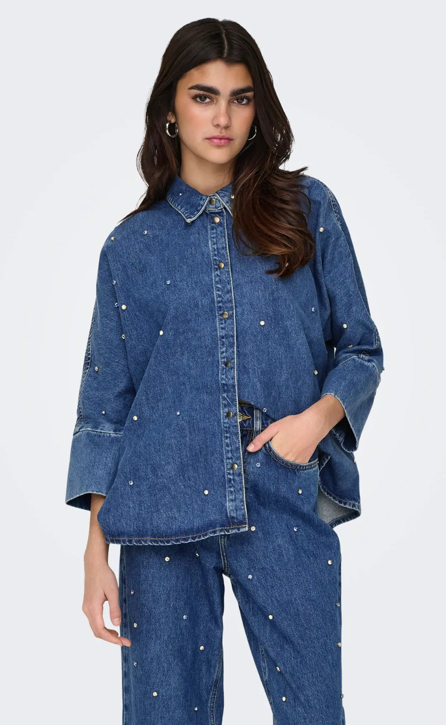 ONLY Skjorte - Grace - Medium Blue Denim