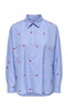 ONLY Skjorte - Lina Grace - Moonlight Blue Stripe w. Red Heart
