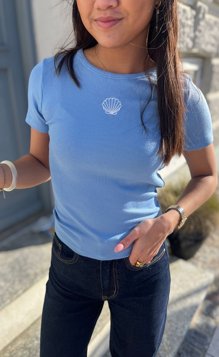 ONLY T-shirt - Elva June - Allure/Sea Shell