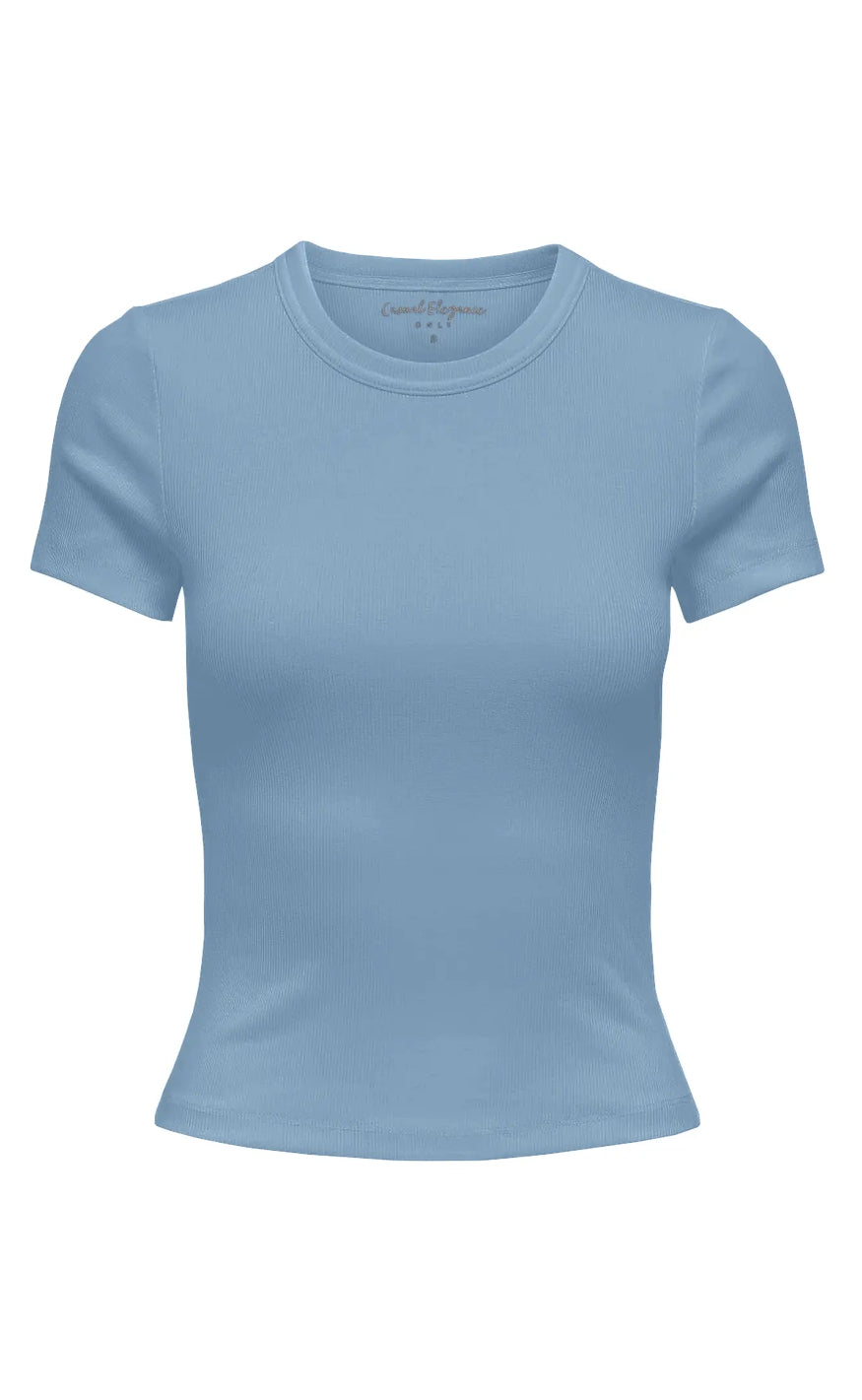 ONLY T-shirt - Val - Soft Chambray