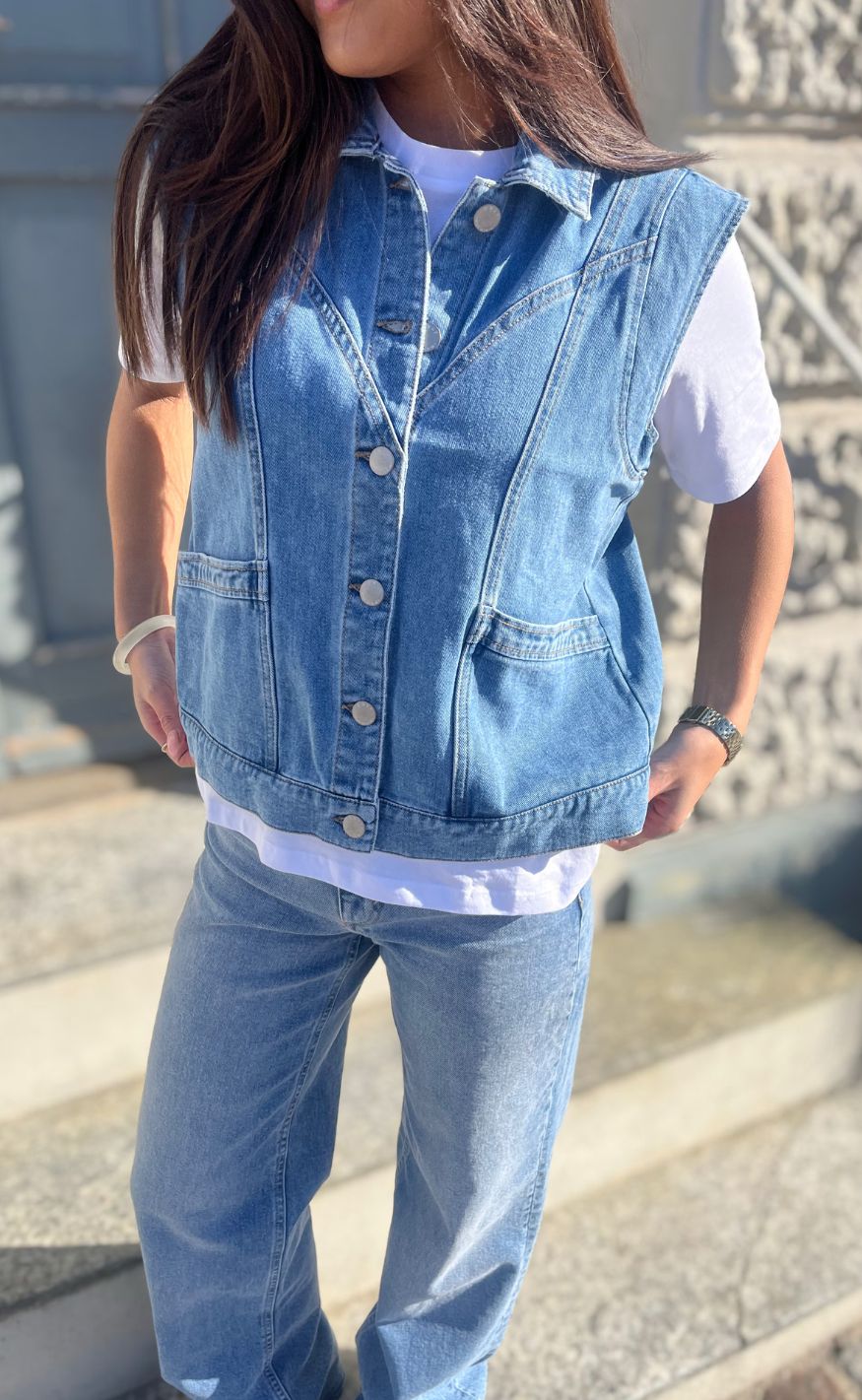 ONLY Vest - Kennedy - Medium Blue Denim