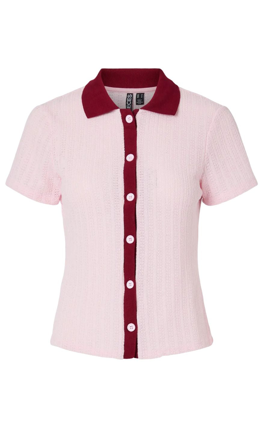 Pieces Bluse - Alysia - Pink Tulle/Rhubarb