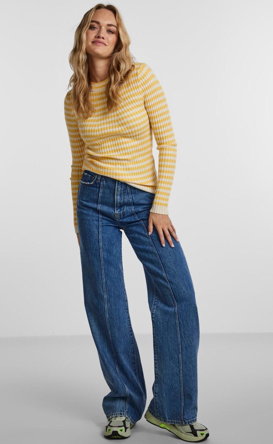 PIECES Bluse - Crista O-Neck - Flax W. Birch