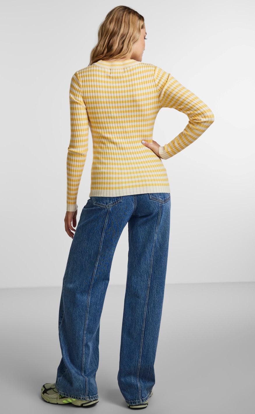 PIECES Bluse - Crista O-Neck - Flax W. Birch