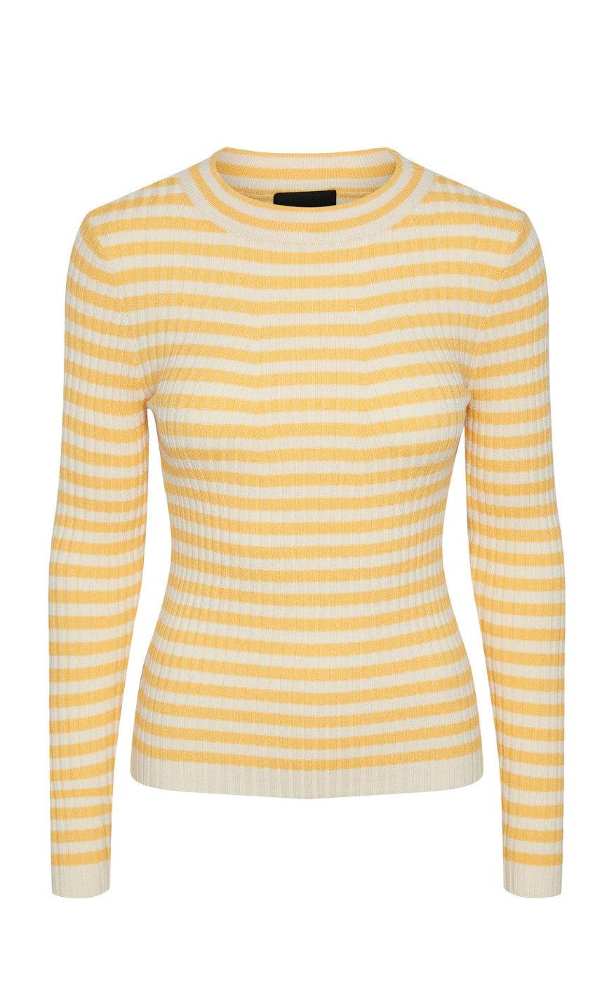 PIECES Bluse - Crista O-Neck - Flax W. Birch