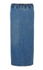PIECES Nederdel - Ginny Midi Denim - Medium Blue Denim