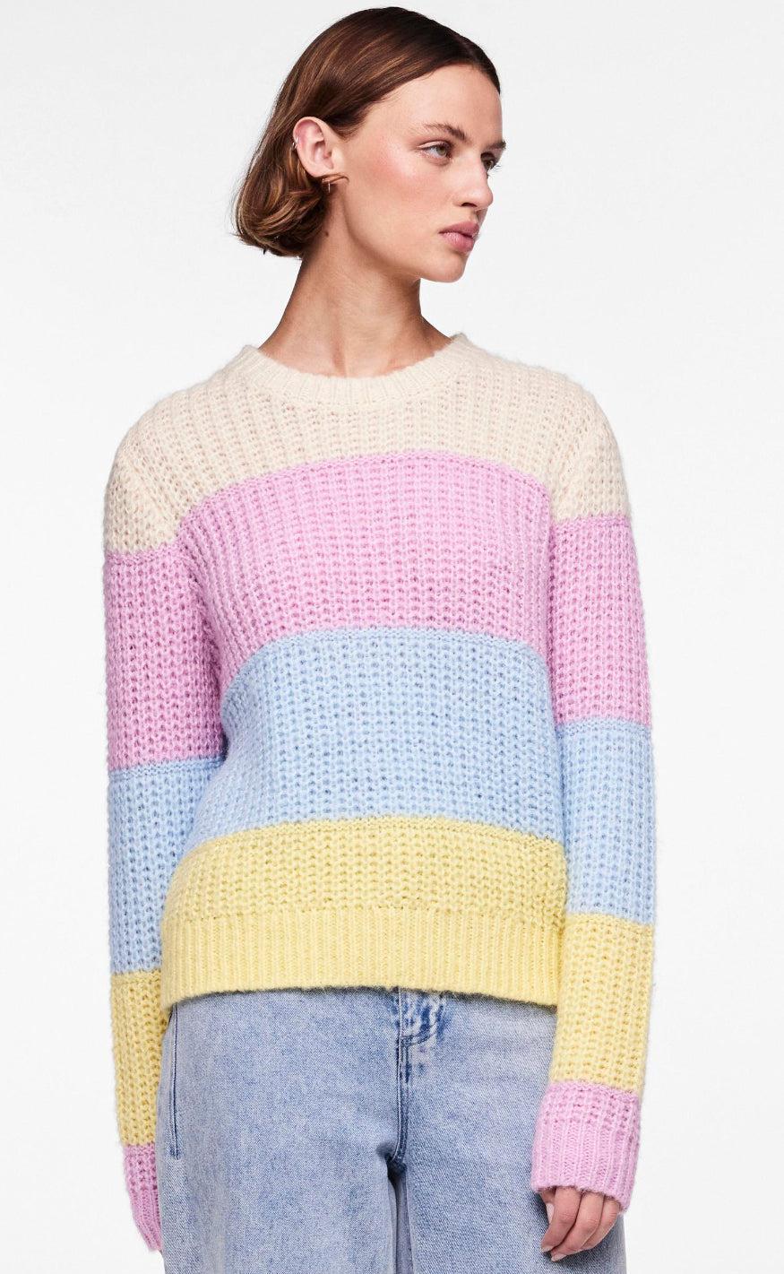 PIECES Strik - Naomi - Birch Stripes