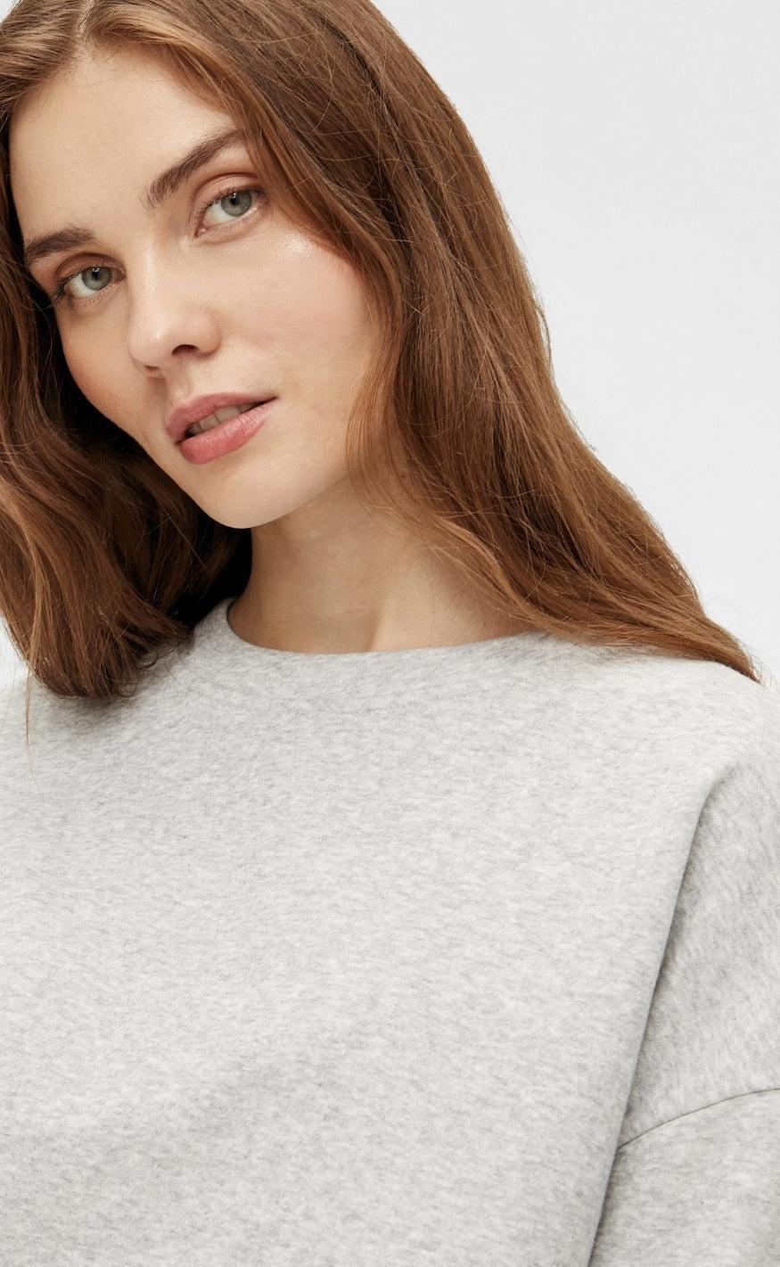 PIECES Sweatshirt - Chilli - Light Grey Melange