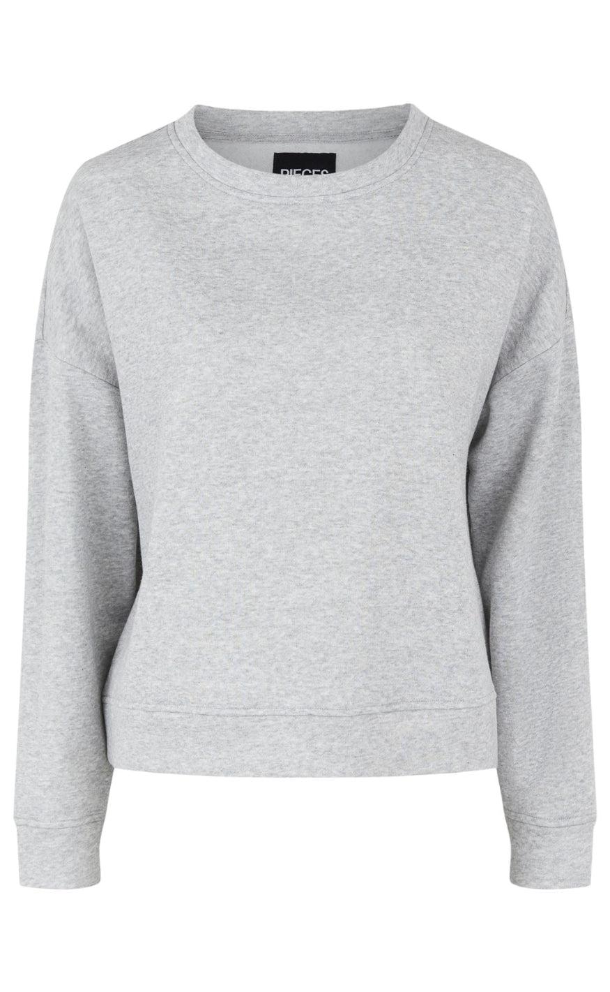 PIECES Sweatshirt - Chilli - Light Grey Melange