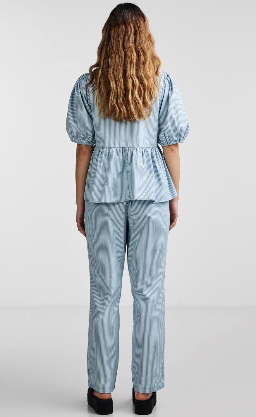 PIECES Top - Holly Tie - Dusty Mint