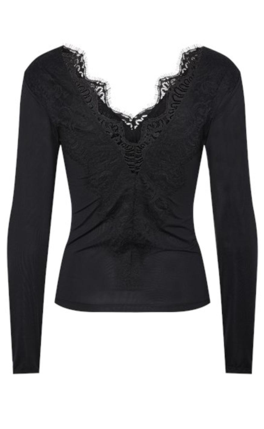 PIECES Top - Ilu - Black