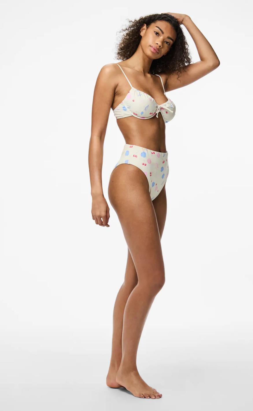 Pieces Bikini Overdel - Lippa - Cloud Dancer/Doodle