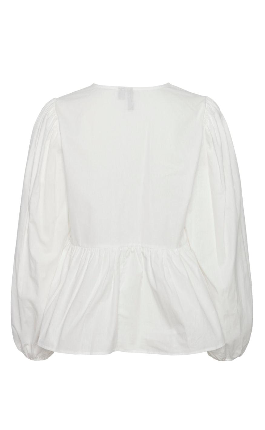 Pieces Bluse - Golly Bow - Bright White Black Bows