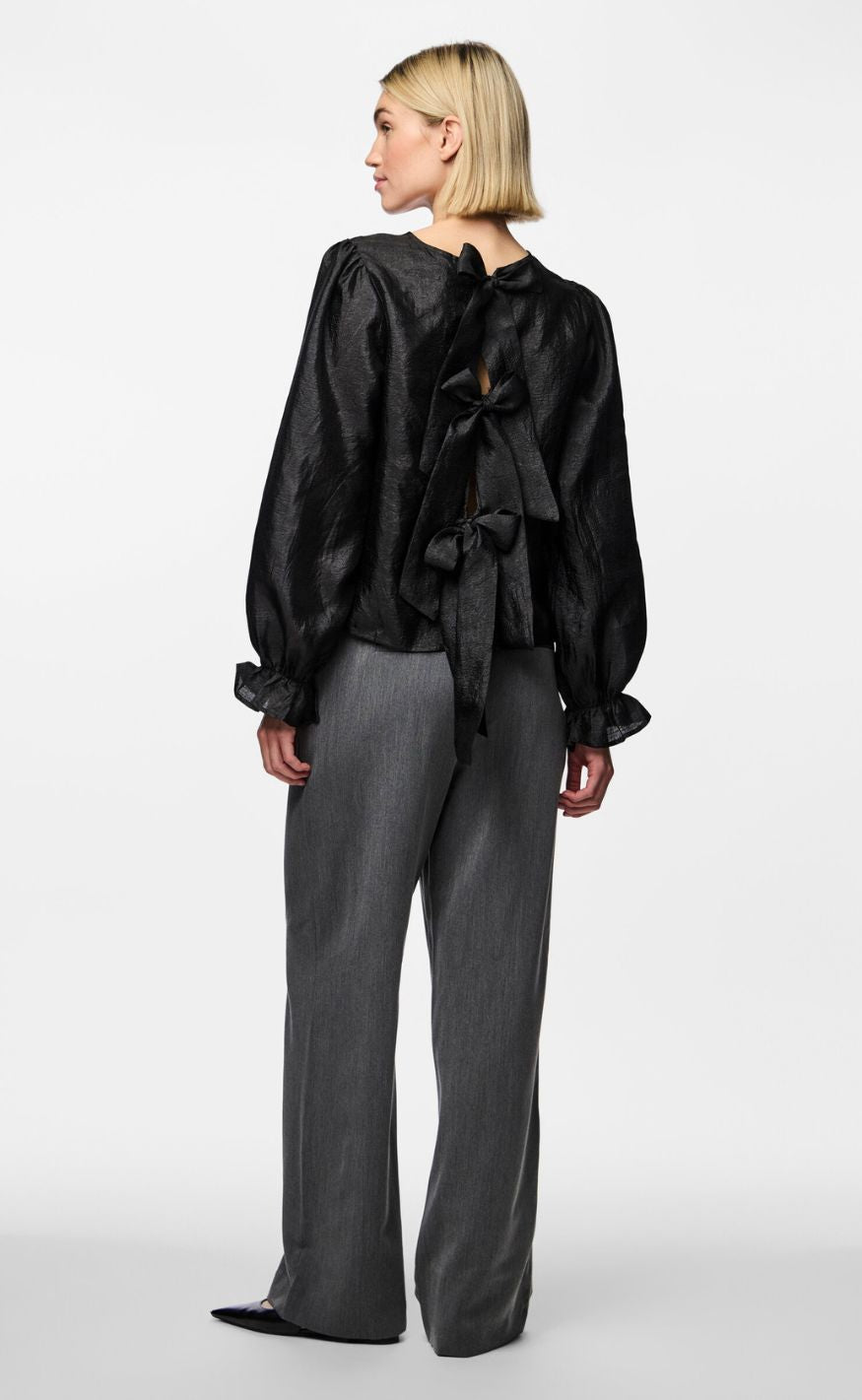 Pieces Bluse - Olina LS Reversible - Black