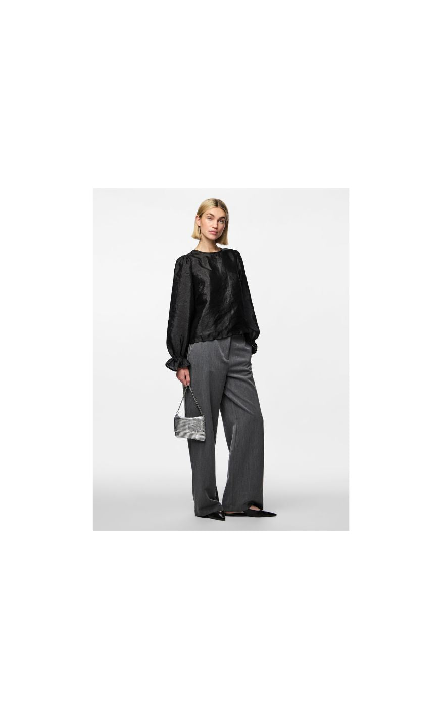 Pieces Bluse - Olina LS Reversible - Black