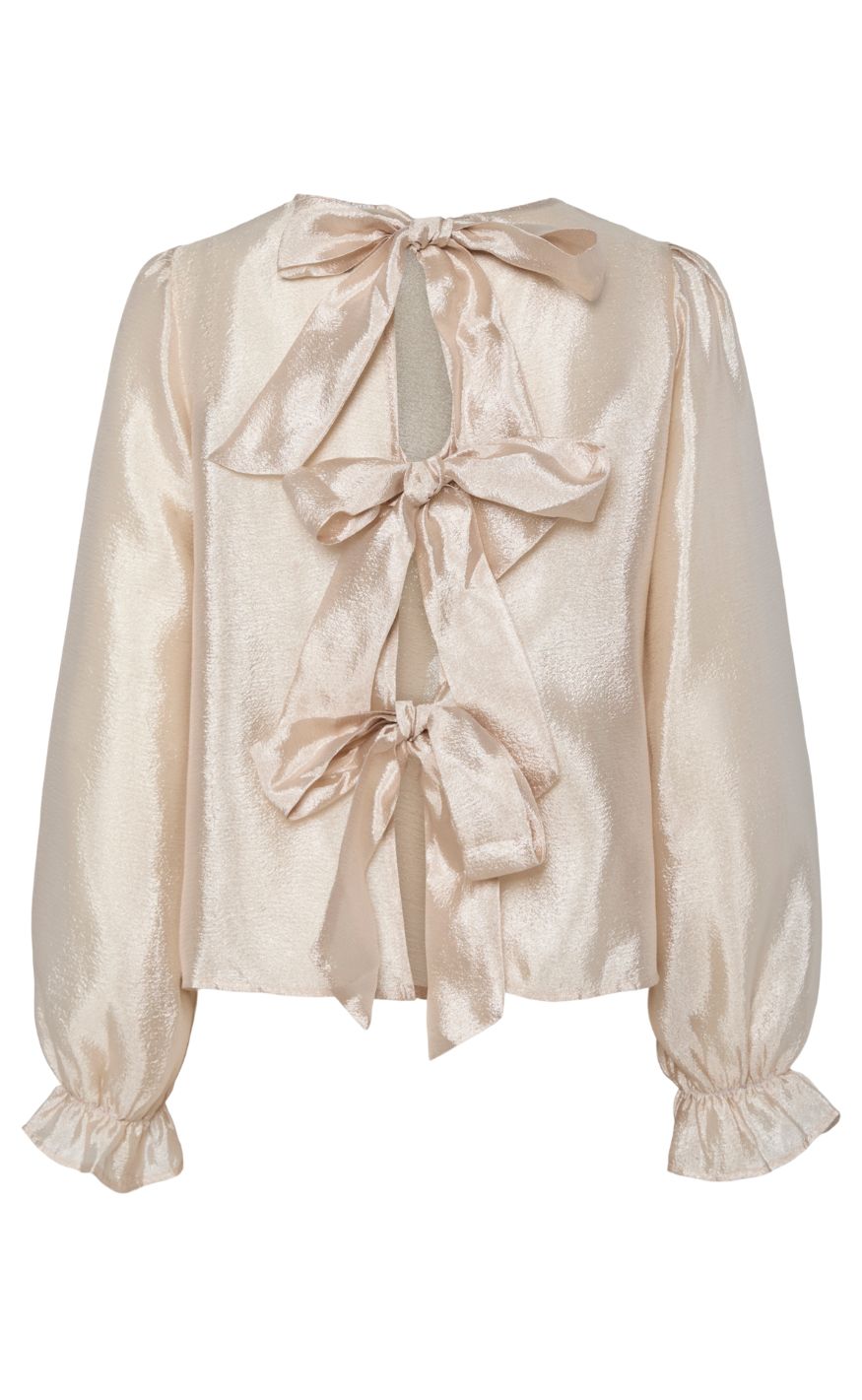 Pieces Bluse - Olina LS Reversible - Silver Gray