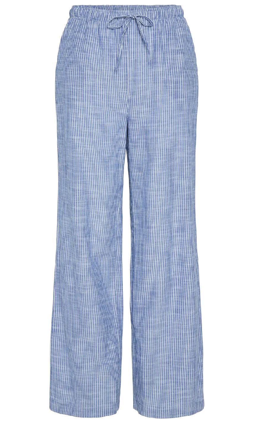 Pieces Bukser - Apia - Nautical Blue/Bright White