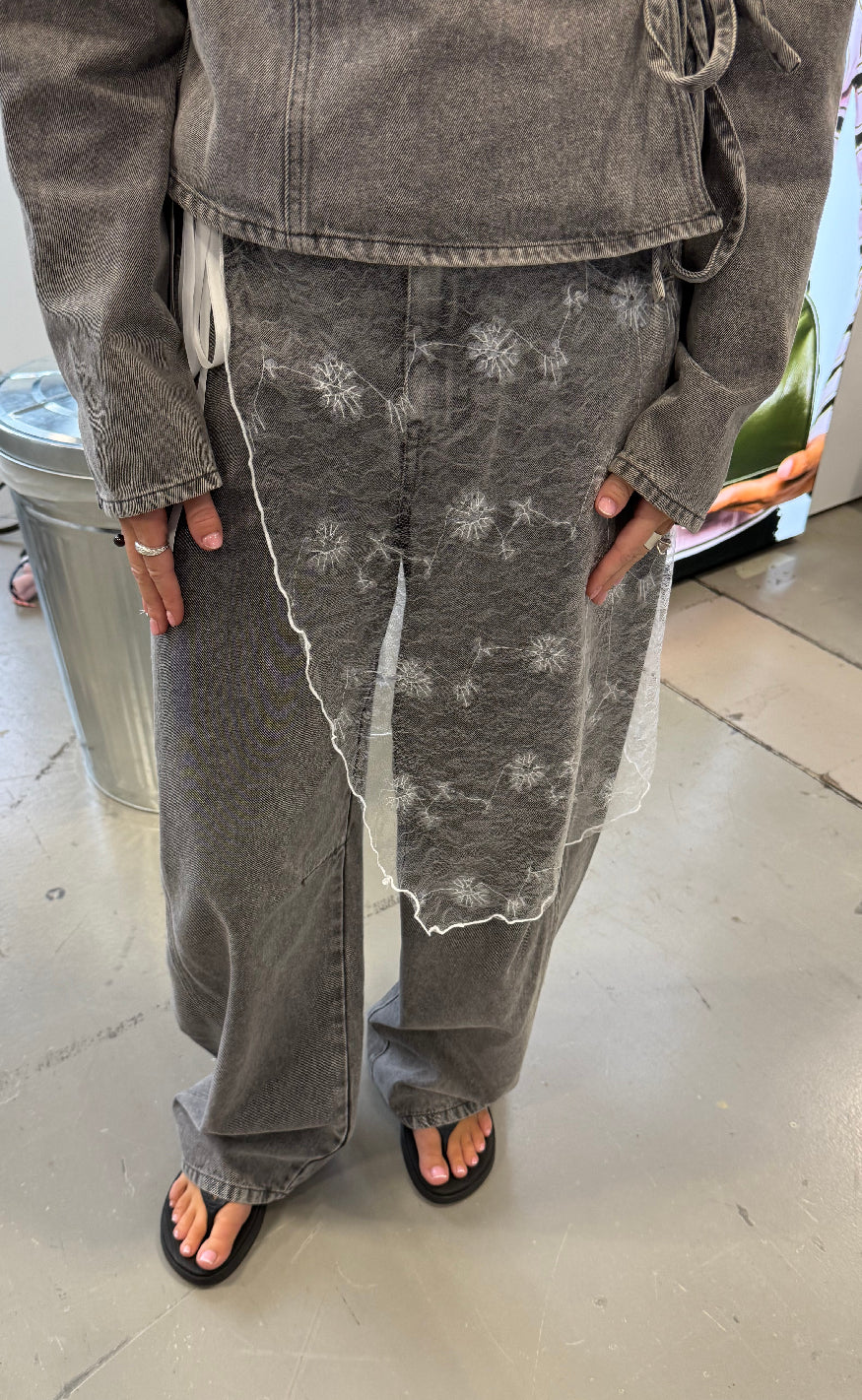 Pieces Bukser - Fenna - Grey Denim