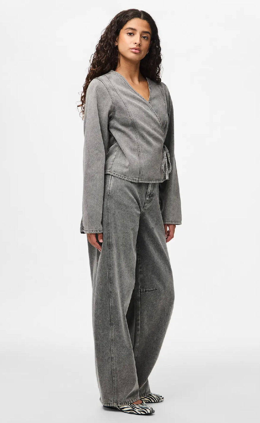 Pieces Bukser - Fenna - Grey Denim