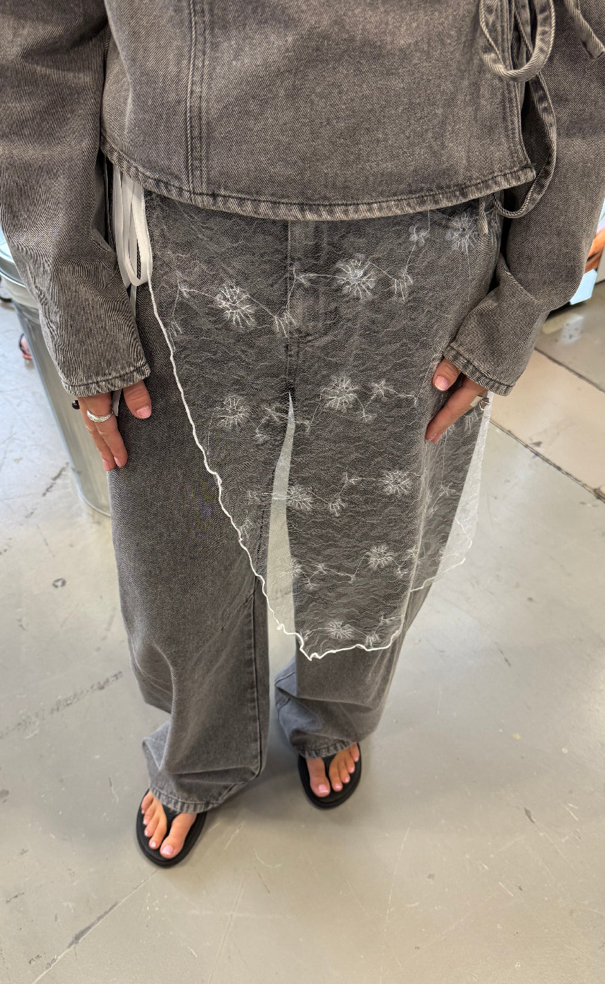Pieces Bukser - Fenna - Grey Denim