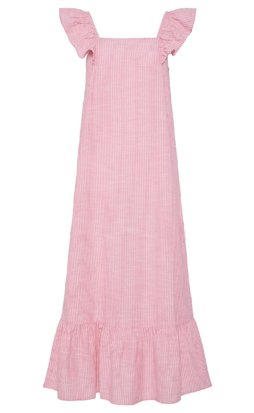 Pieces Kjole - Apia - Pink Lemonade/Bright White