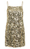 Pieces Kjole - Disco - Gold Colour Sequins