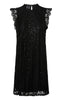 Pieces Kjole - Olline SL Lace Sequins - Black