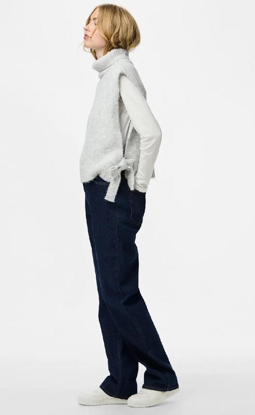 Pieces Poncho - Jecca - Light Grey Melange