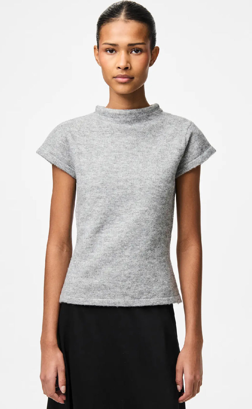 Pieces Top - Familla - Medium Grey Melange