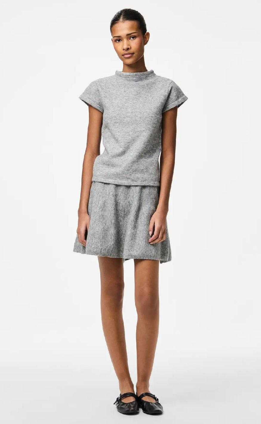 Pieces Top - Familla - Medium Grey Melange