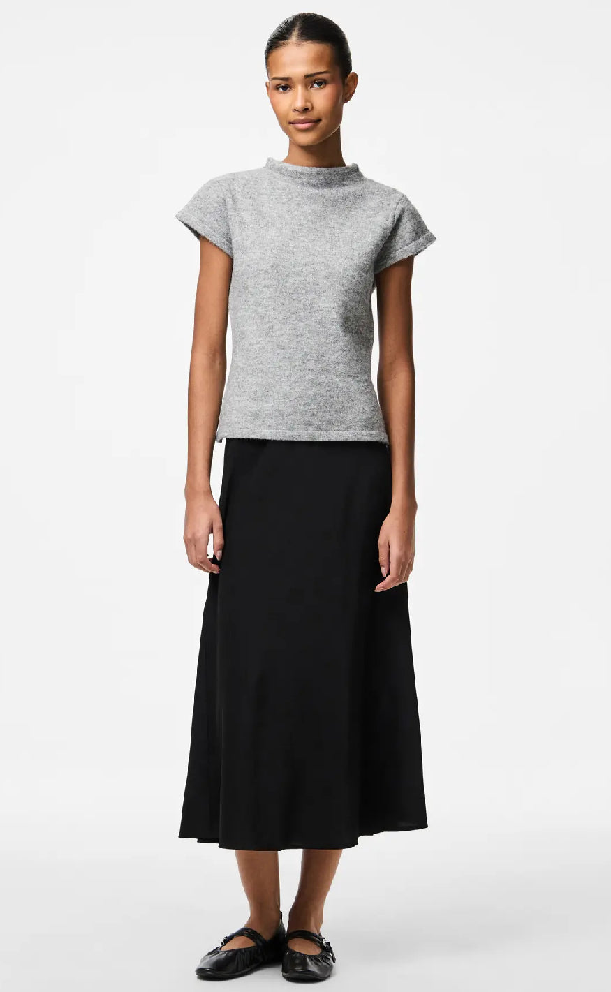 Pieces Top - Familla - Medium Grey Melange