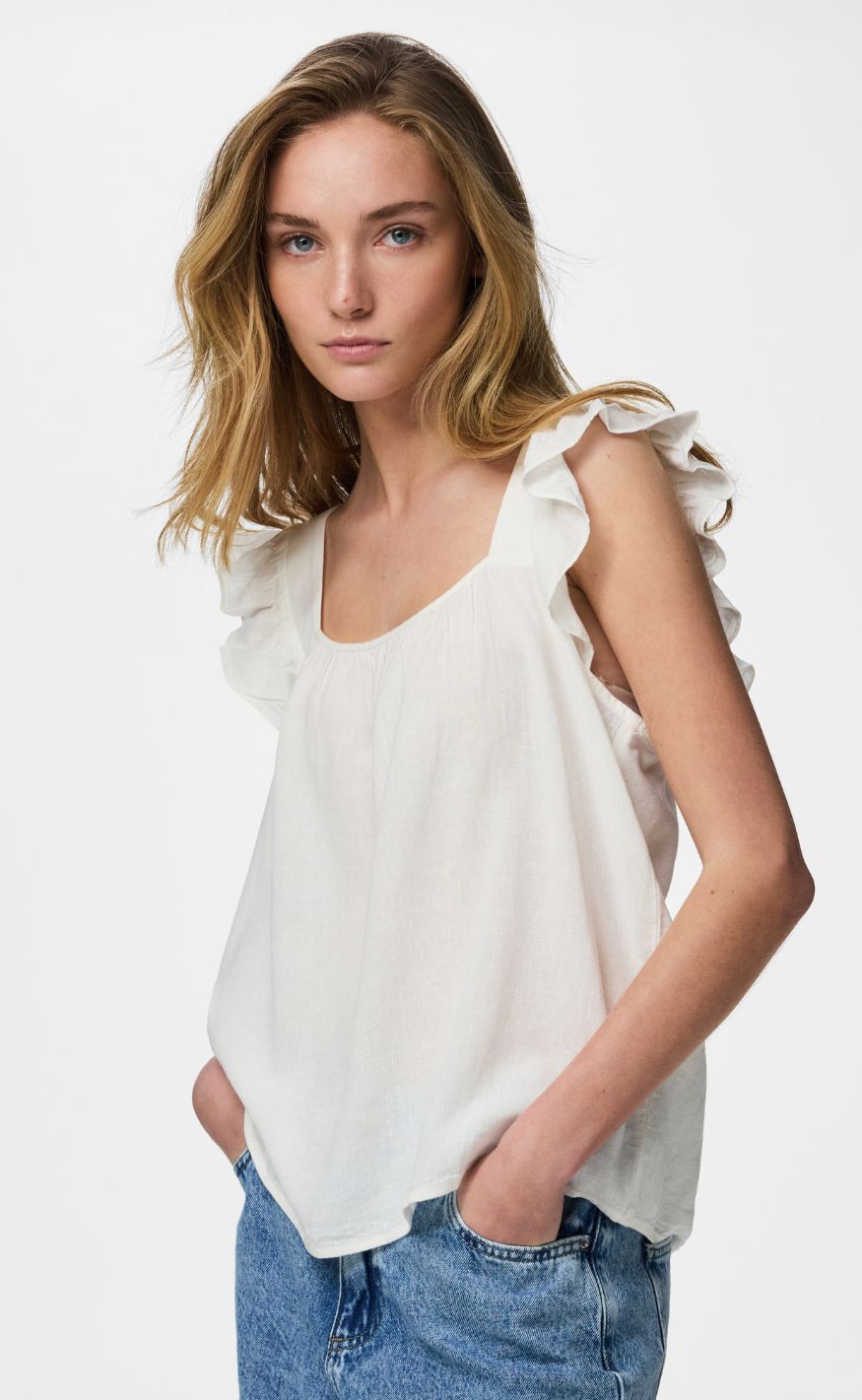 Pieces Top - Pia - Bright White/Bright White