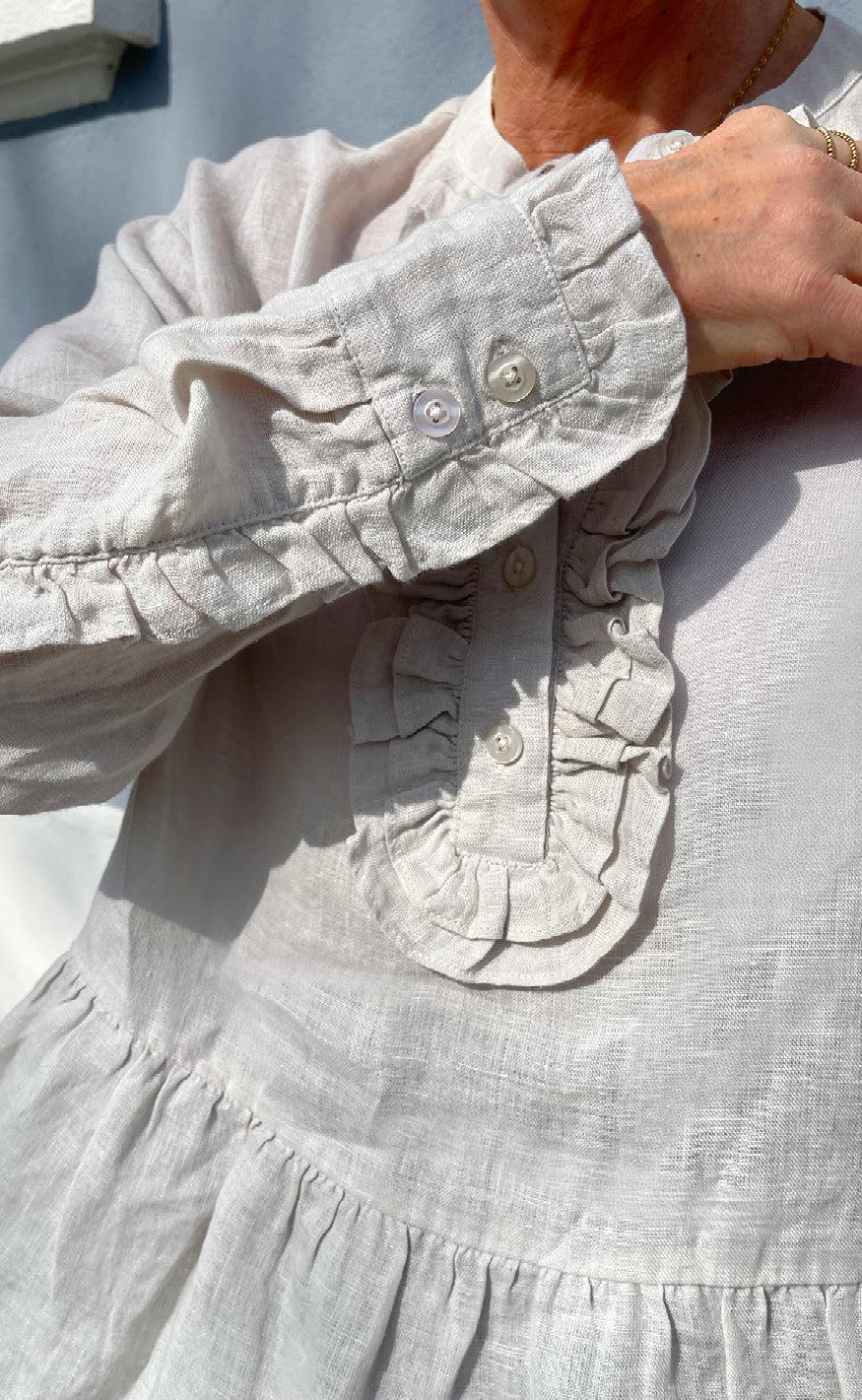 Say INA Copenhagen Bluse - Caroline Linen - Off White