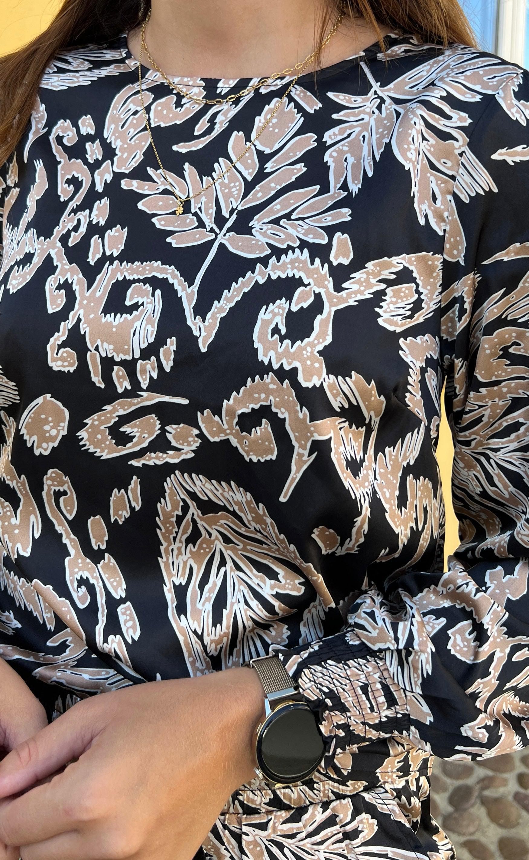 Say INA Copenhagen Bluse - Chili - Brown Leaf
