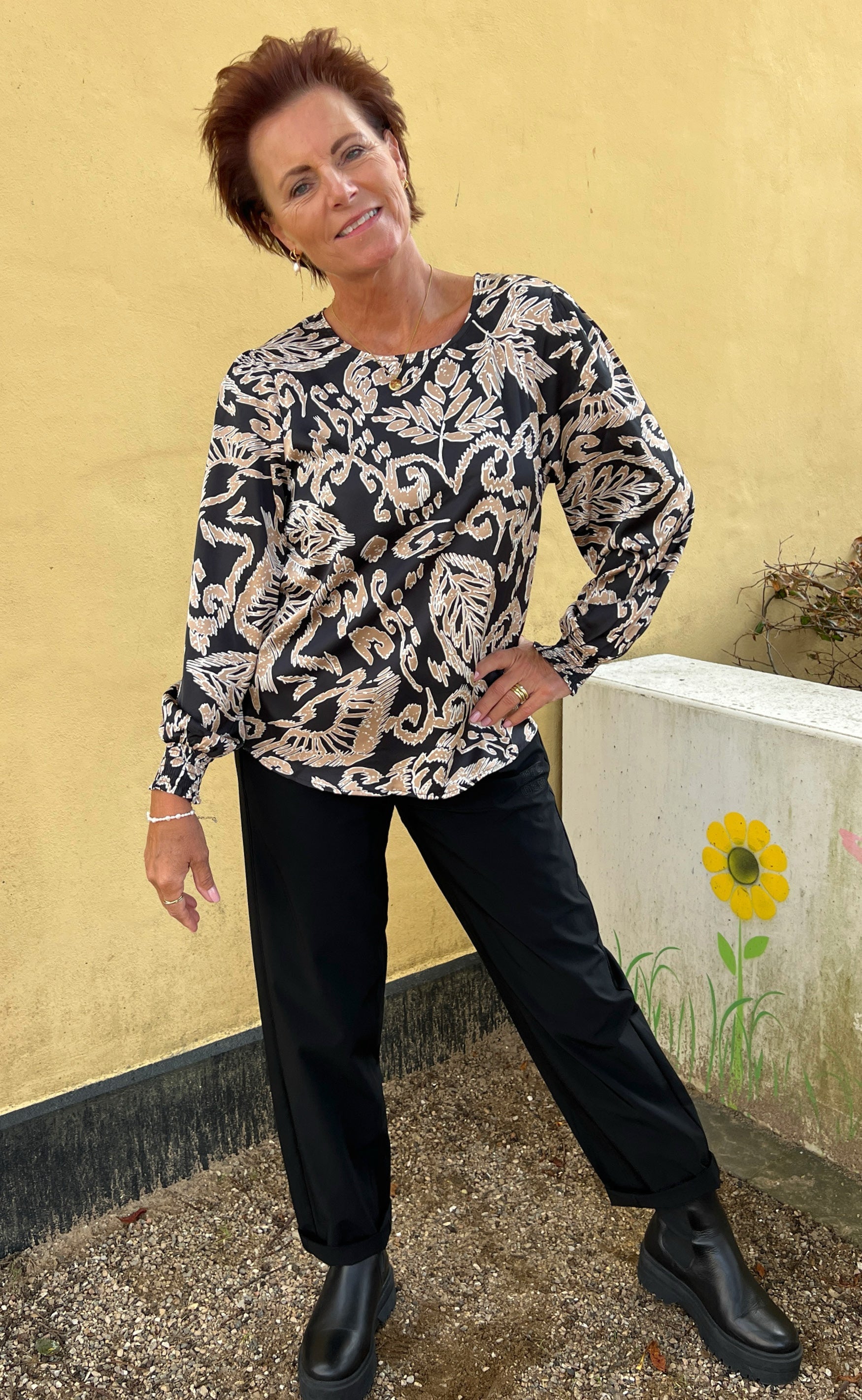 Say INA Copenhagen Bluse - Chili - Brown Leaf