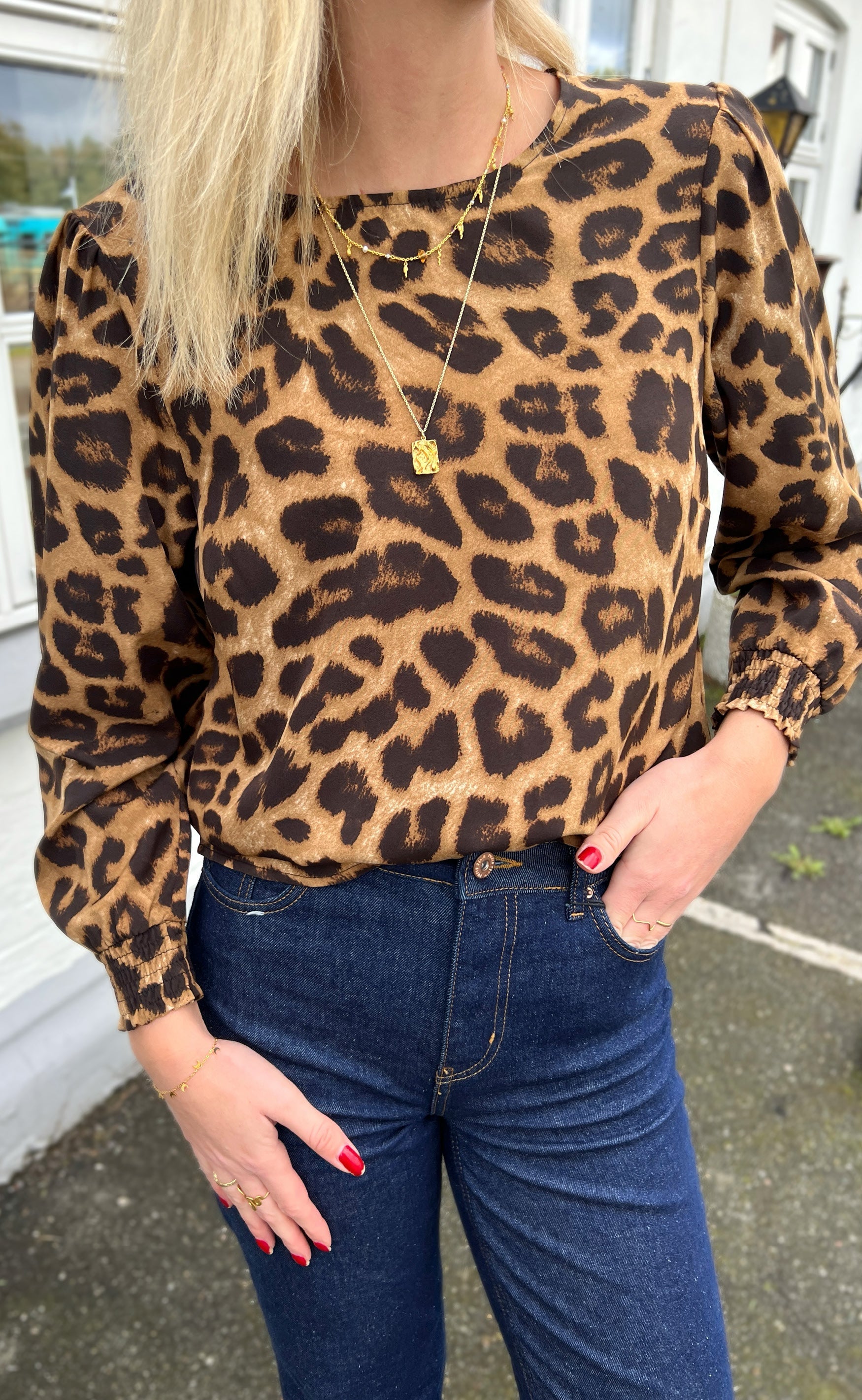 Say INA Copenhagen Bluse - Chili - Leopard