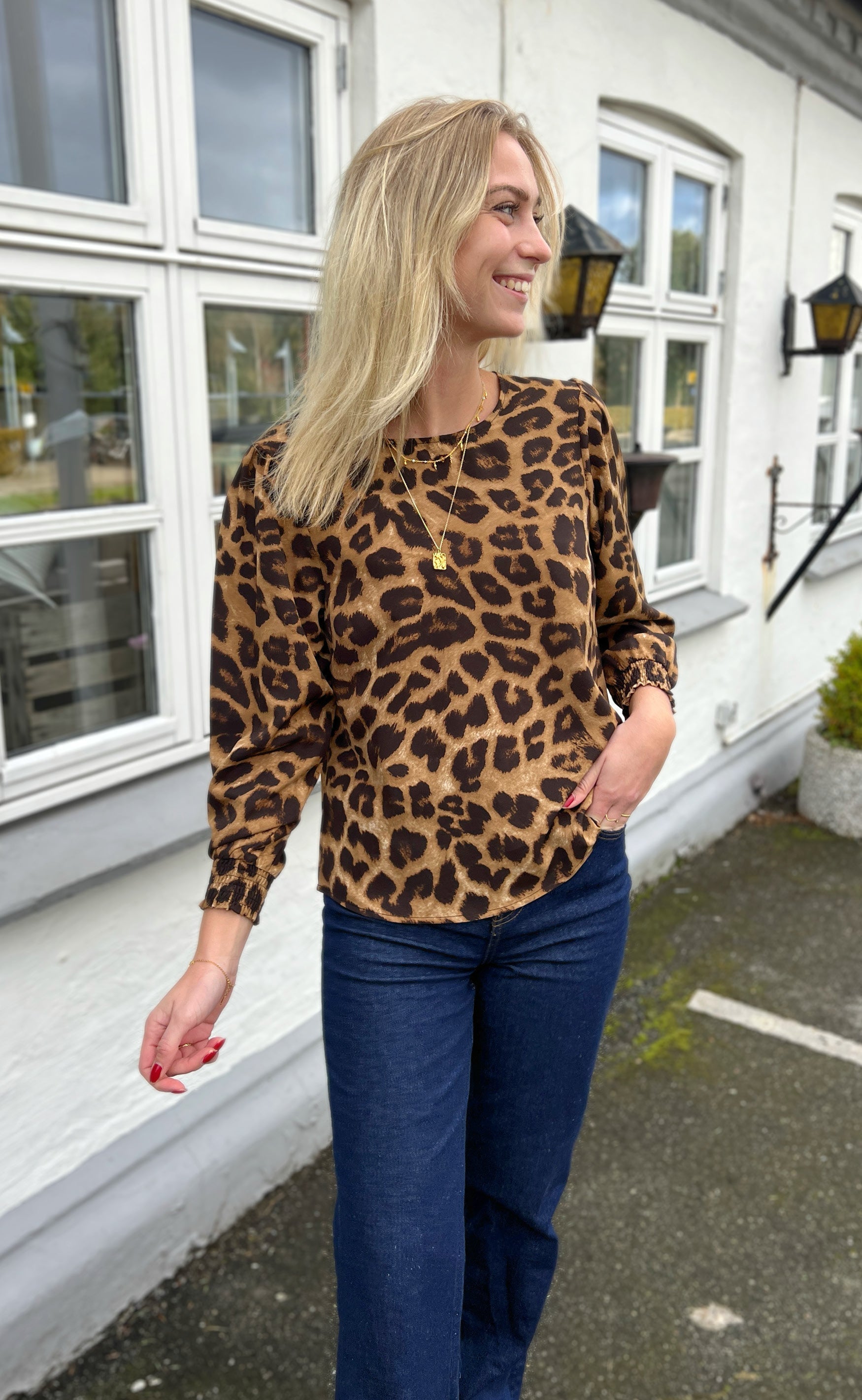 Say INA Copenhagen Bluse - Chili - Leopard