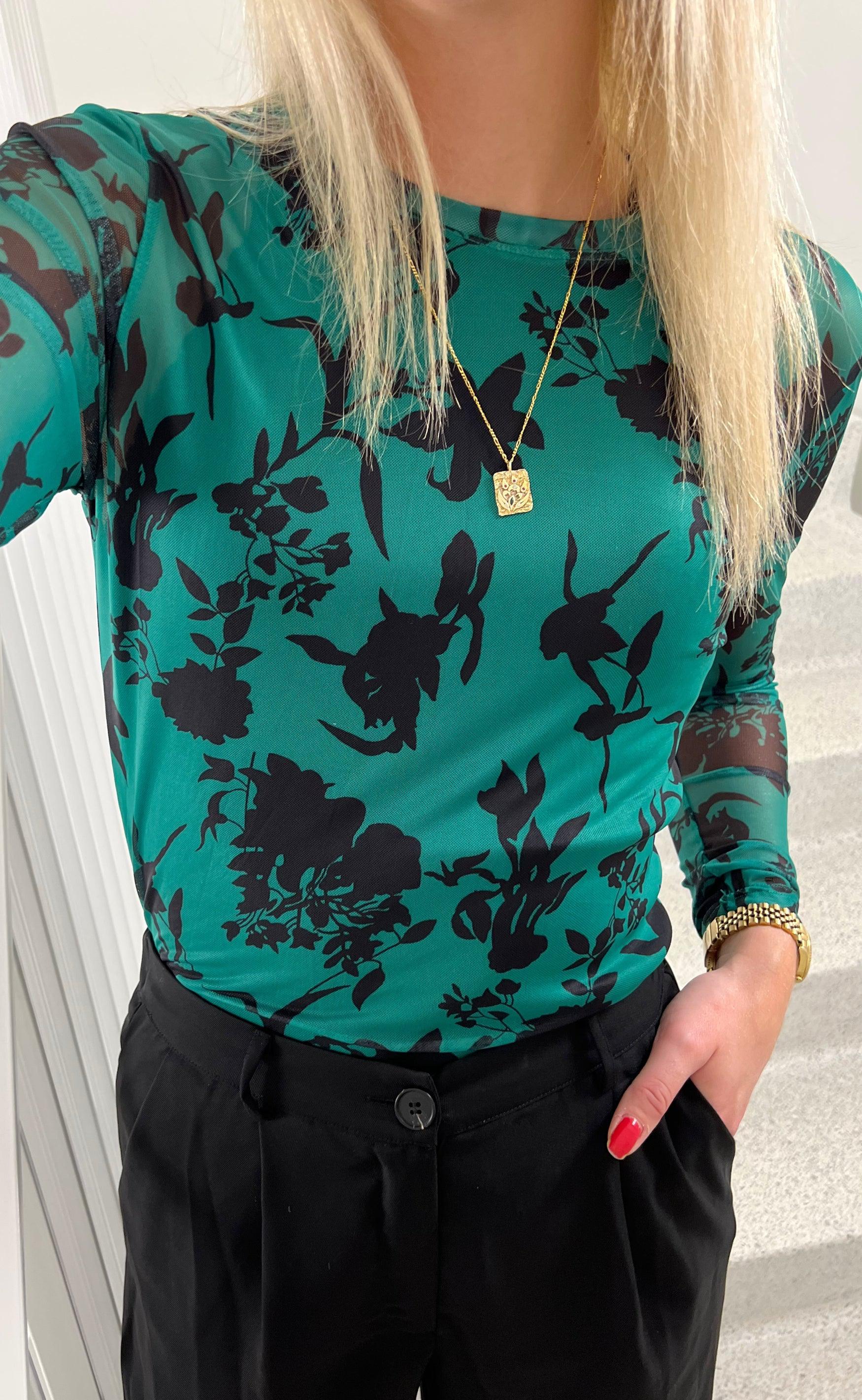 Say INA Copenhagen Bluse - Claura - Green Leaf