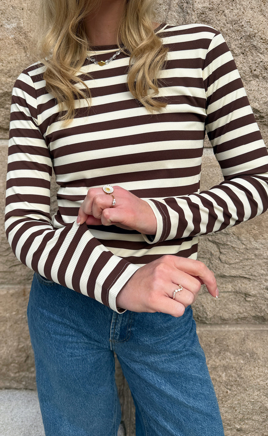 Say INA Copenhagen Bluse - Pamela LS - Brown Striped
