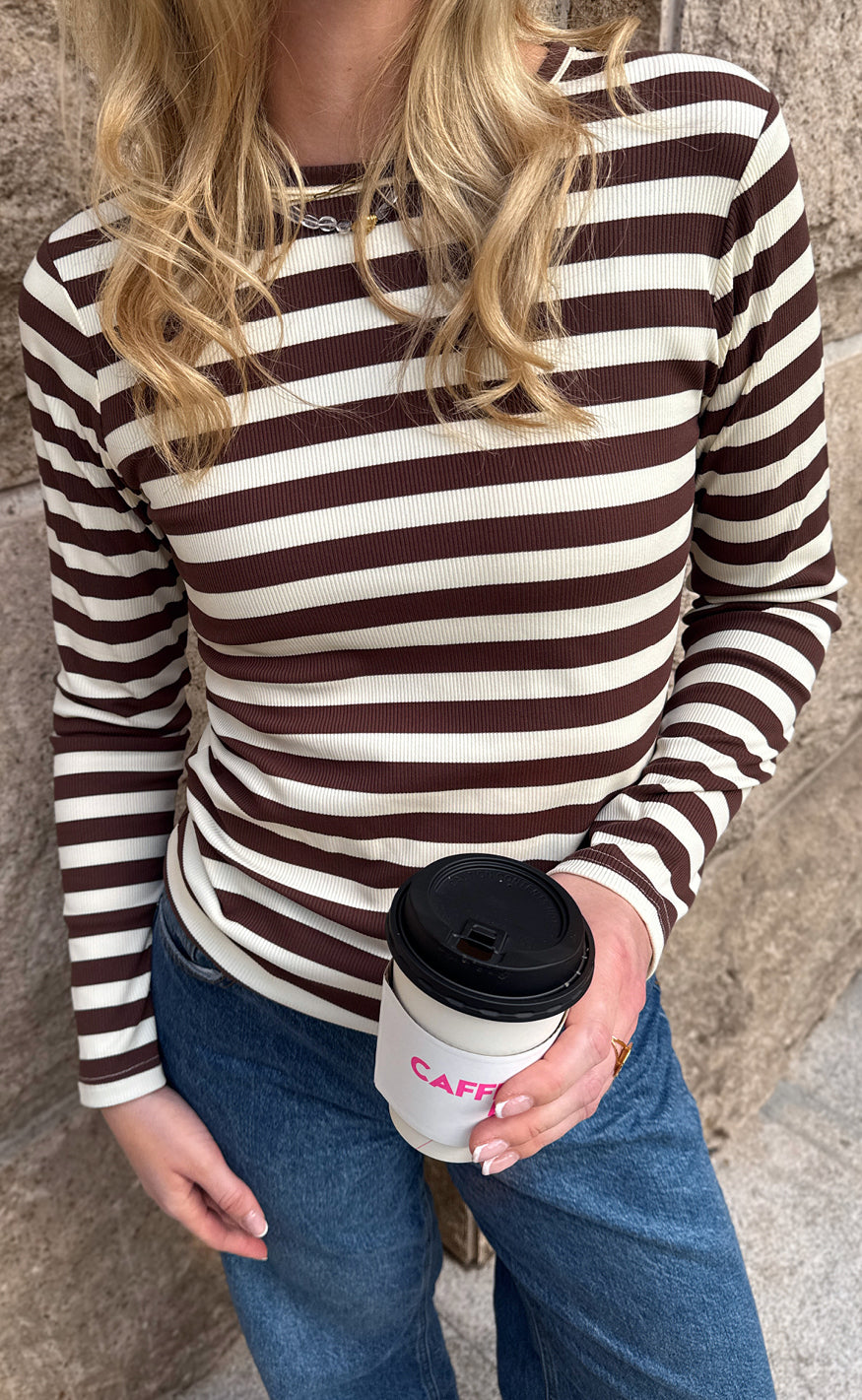 Say INA Copenhagen Bluse - Pamela LS - Brown Striped