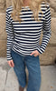 Say INA Copenhagen Bluse - Pamela LS - Navy Striped