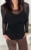 Say INA Copenhagen Bluse - Sophia Mesh - Black W. Black Dots