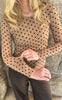 Say INA Copenhagen Bluse - Sophia Mesh - Camel W. Black Dots